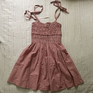 Red&White Gingham Mini-dress